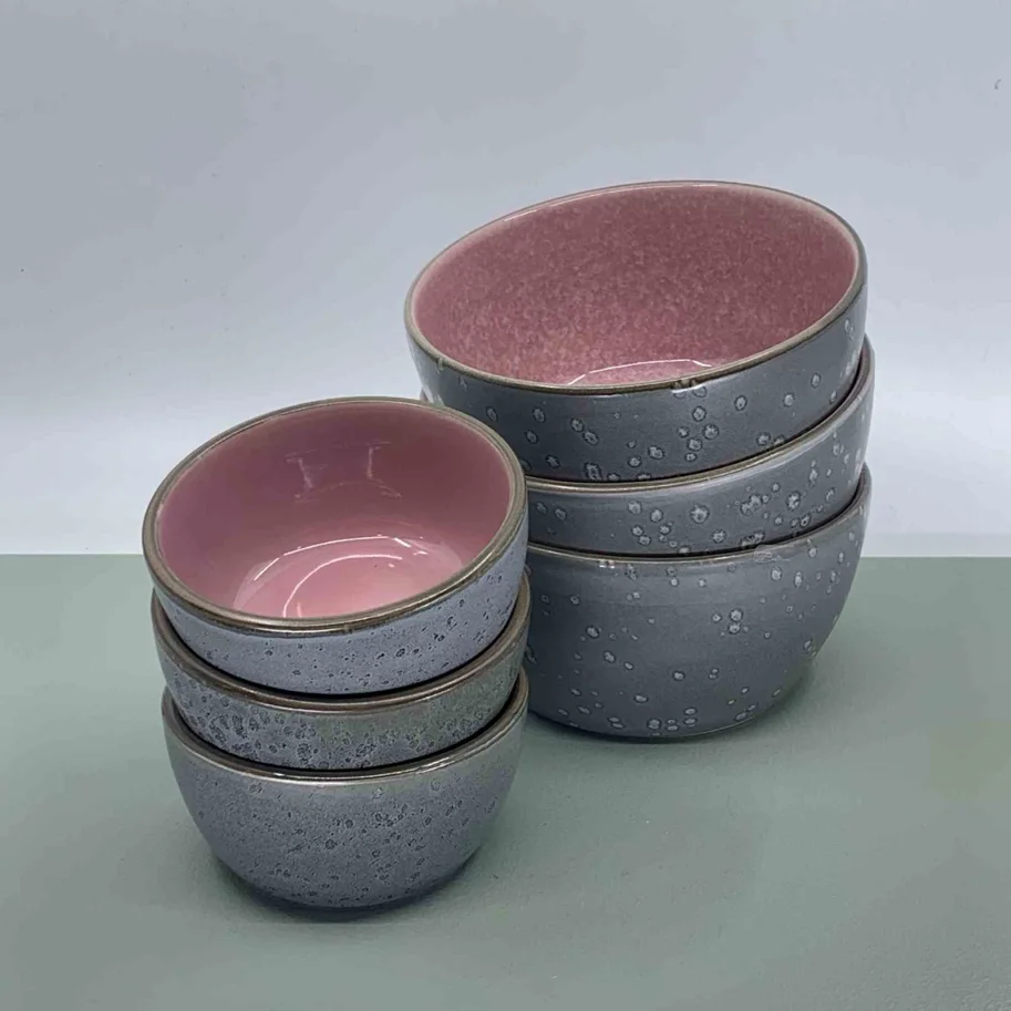 Schale 10cm grau/rosa