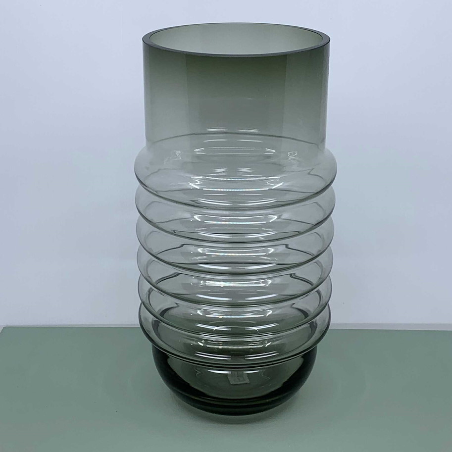 Vase Glas grau H:30xD:16cm
