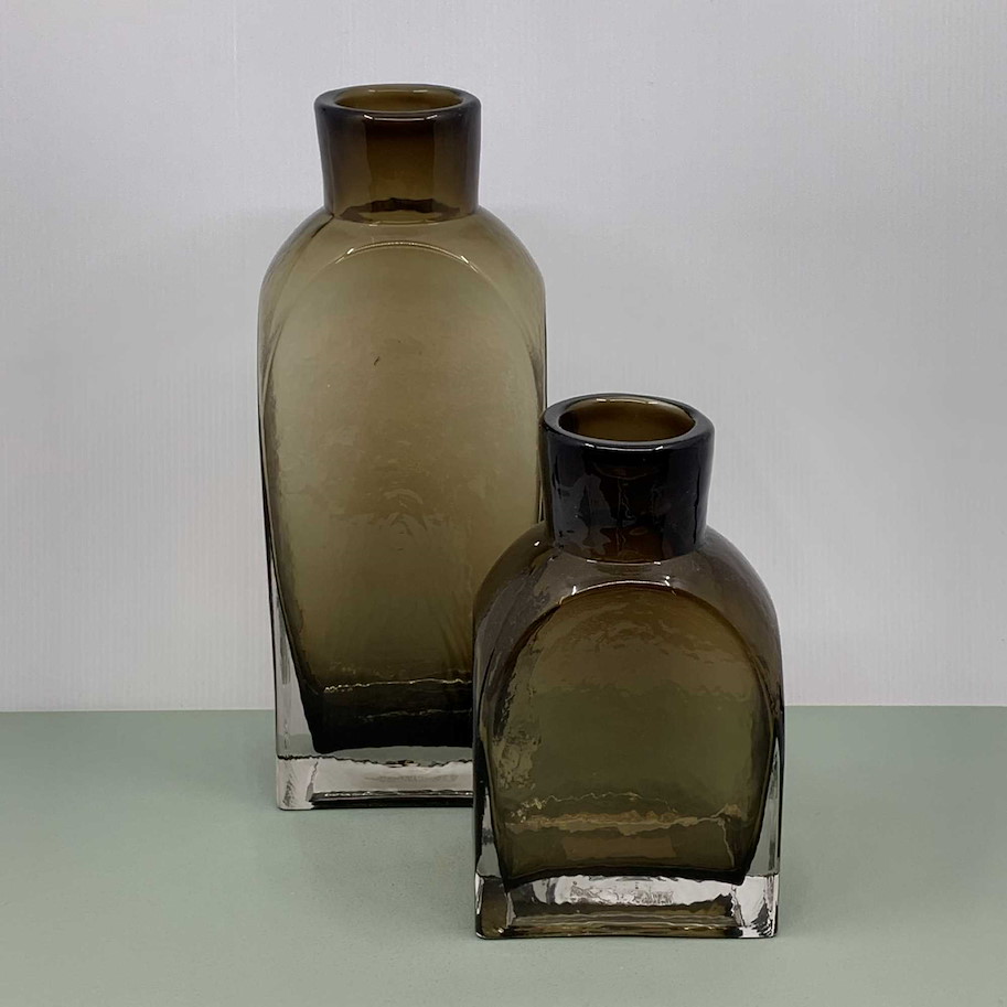 Vase Glas braun H:27xD:10.5x7cm