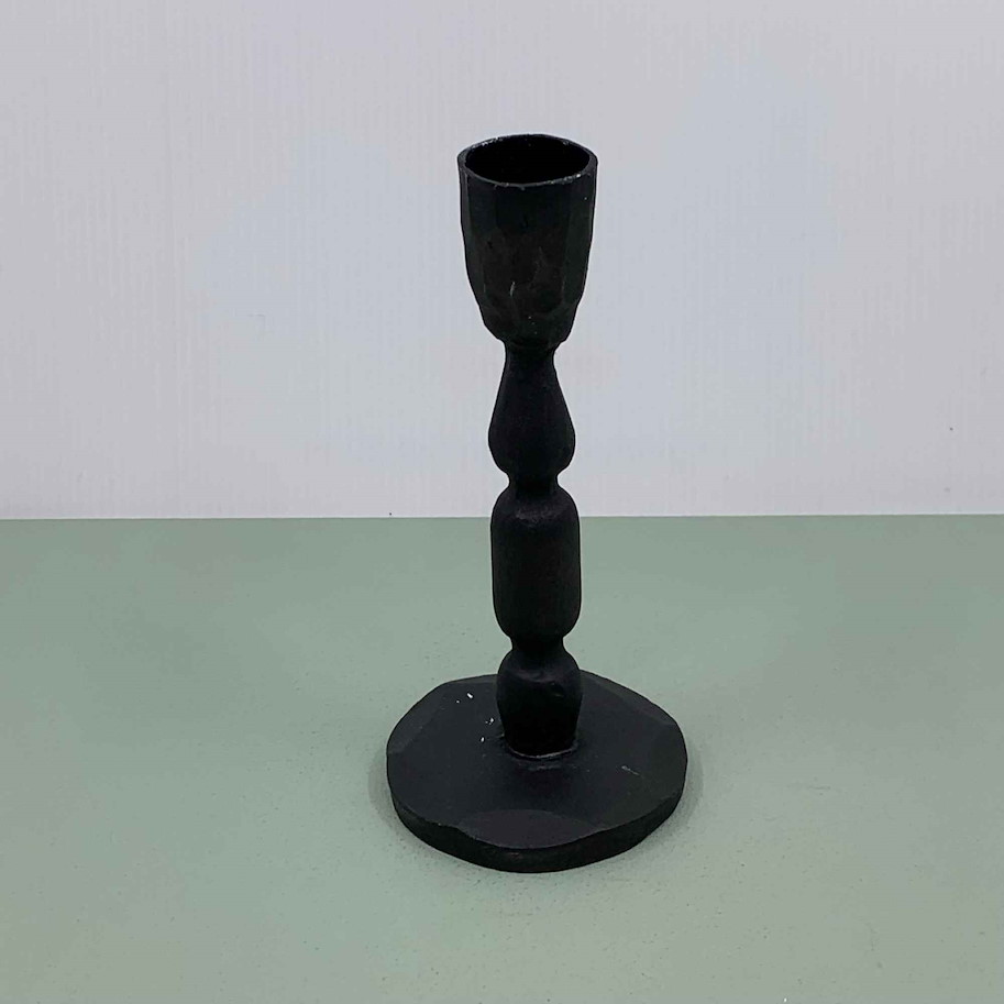 Kerzenständer schwarz Metall H:15xD:6.5cm