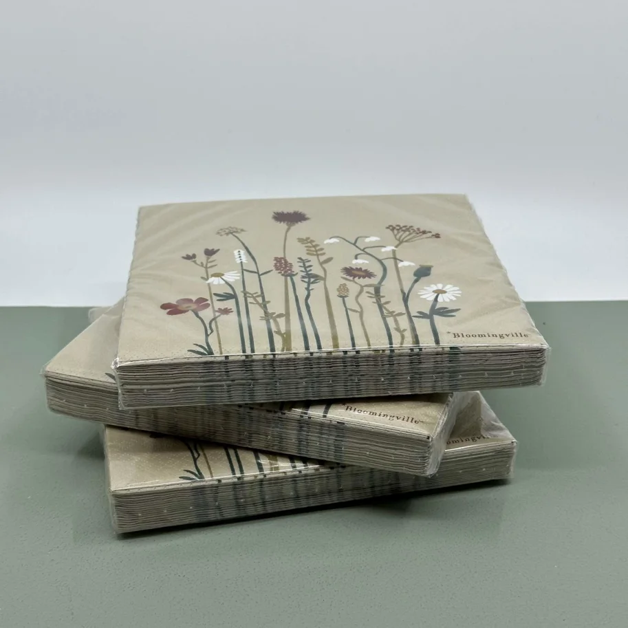 Papierserviette Blumen 33x33cm