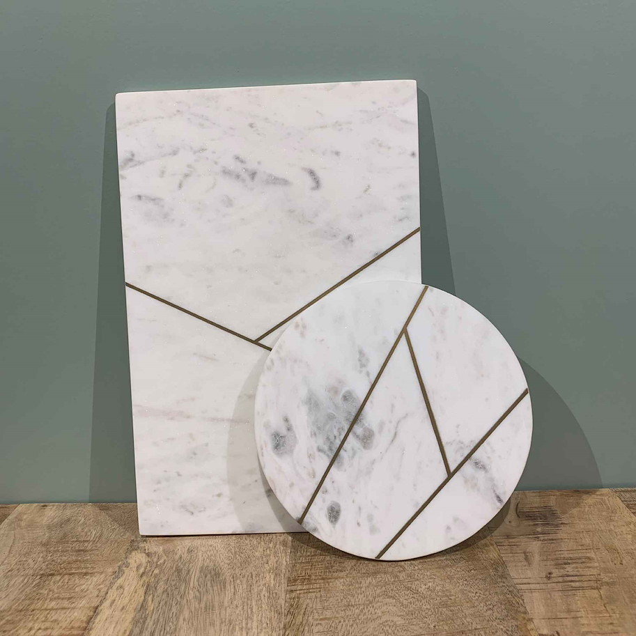 Untersetzer Marmor weiss rund 18cm