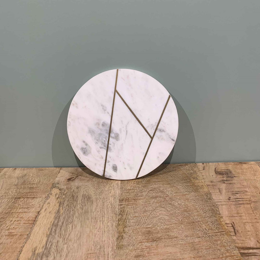 Untersetzer Marmor weiss rund 18cm