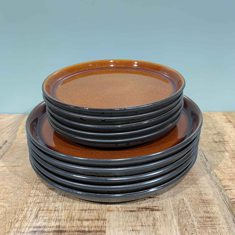 Dessert-Teller 21cm schwarz/amber