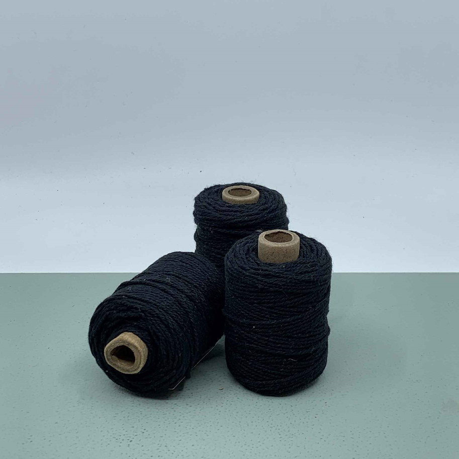 Baumwollkordel 50mx2mm schwarz
