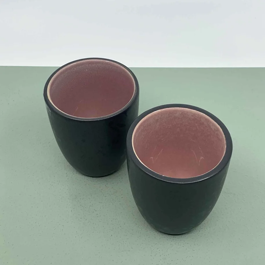 Espressotasse 10cl rosa/schwarz