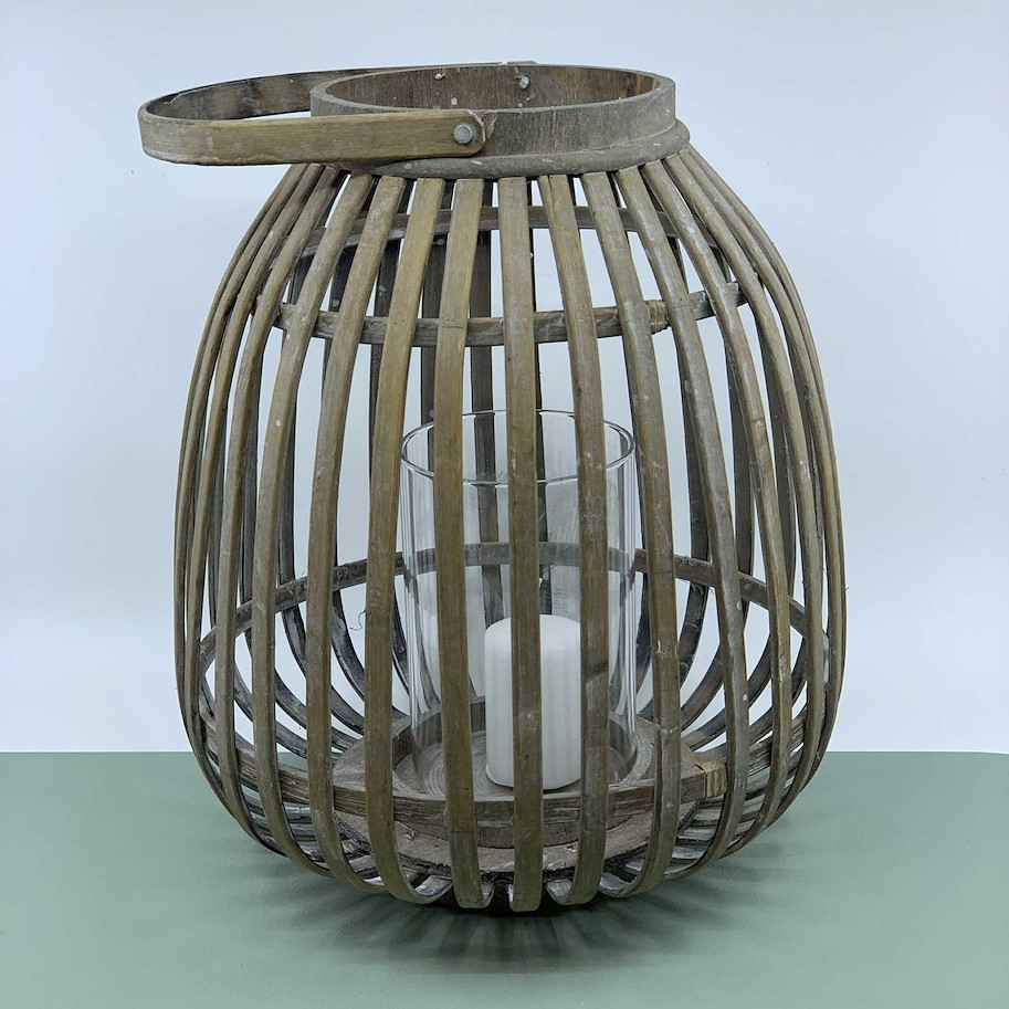 Laterne 25x30cm Bambus