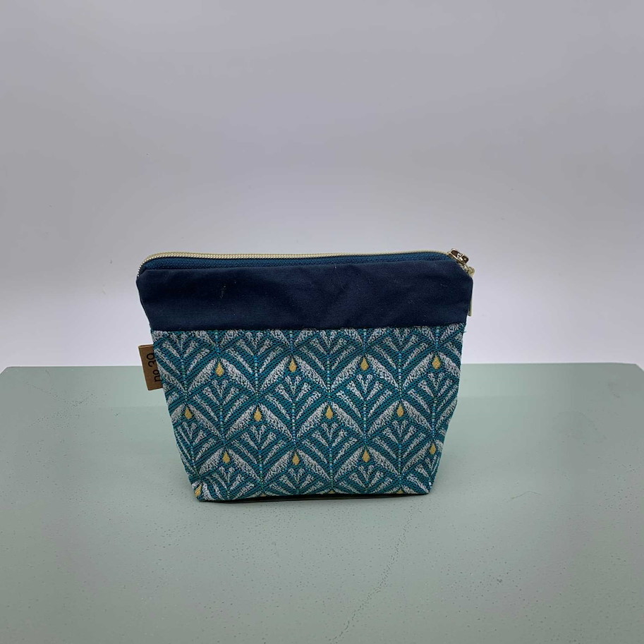 Necessaire klein Muster petrol
