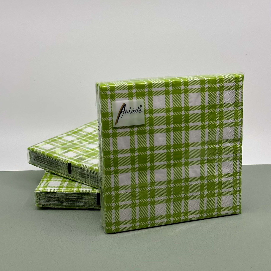Serviette karo grün 16.5x16.5cm