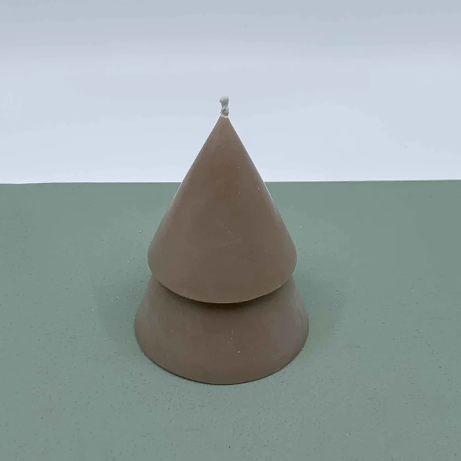 Kerze Xmas Tree taupe M