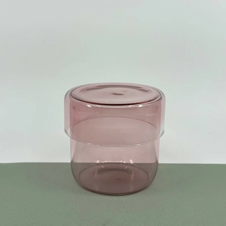 Glasdose rosa klein