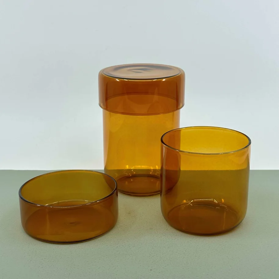Glasdose orange klein