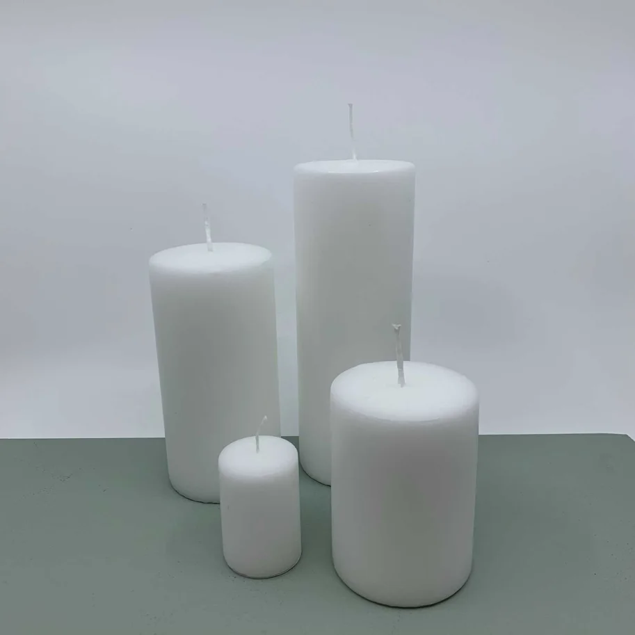 Kerze weiss 7x15cm