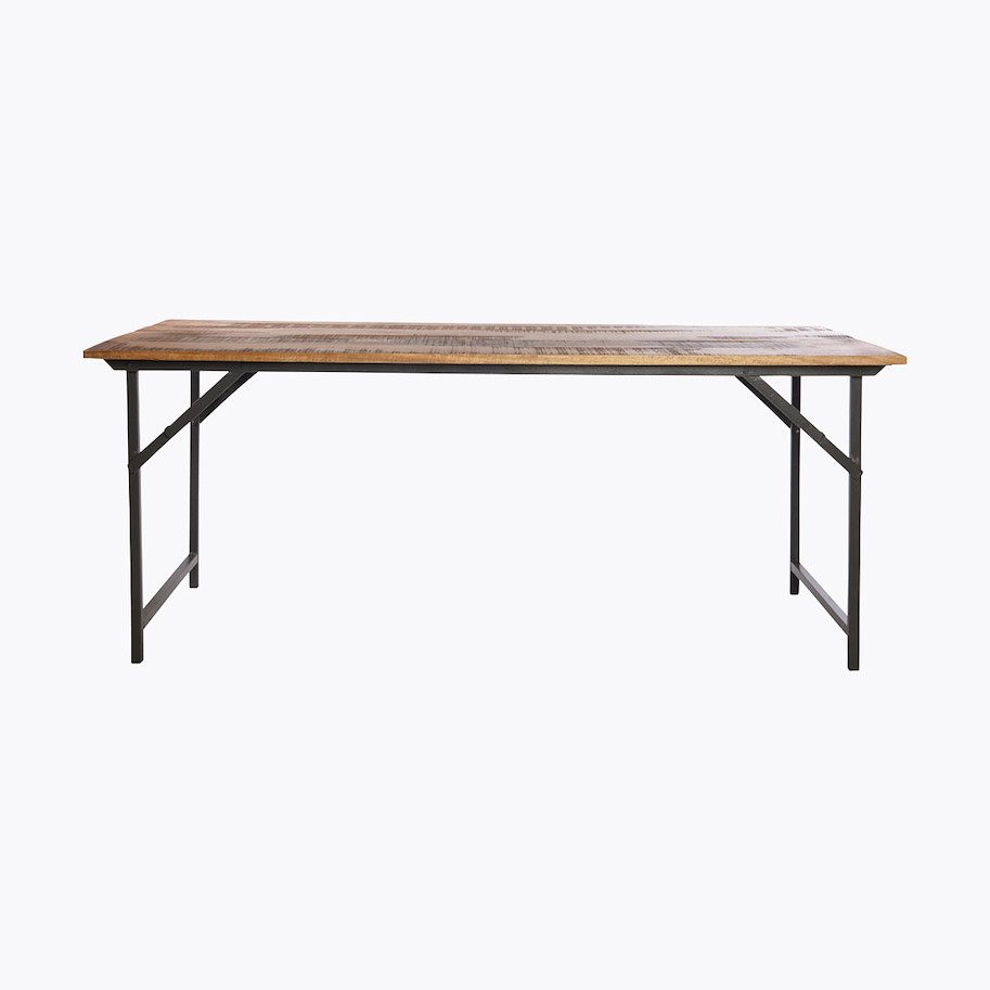 Tisch Metall Mango Holz 80x180x74cm