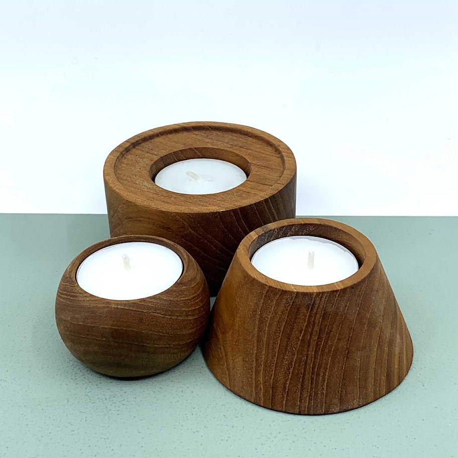 Teelichthalter Rea Holz H:8xD:4cm