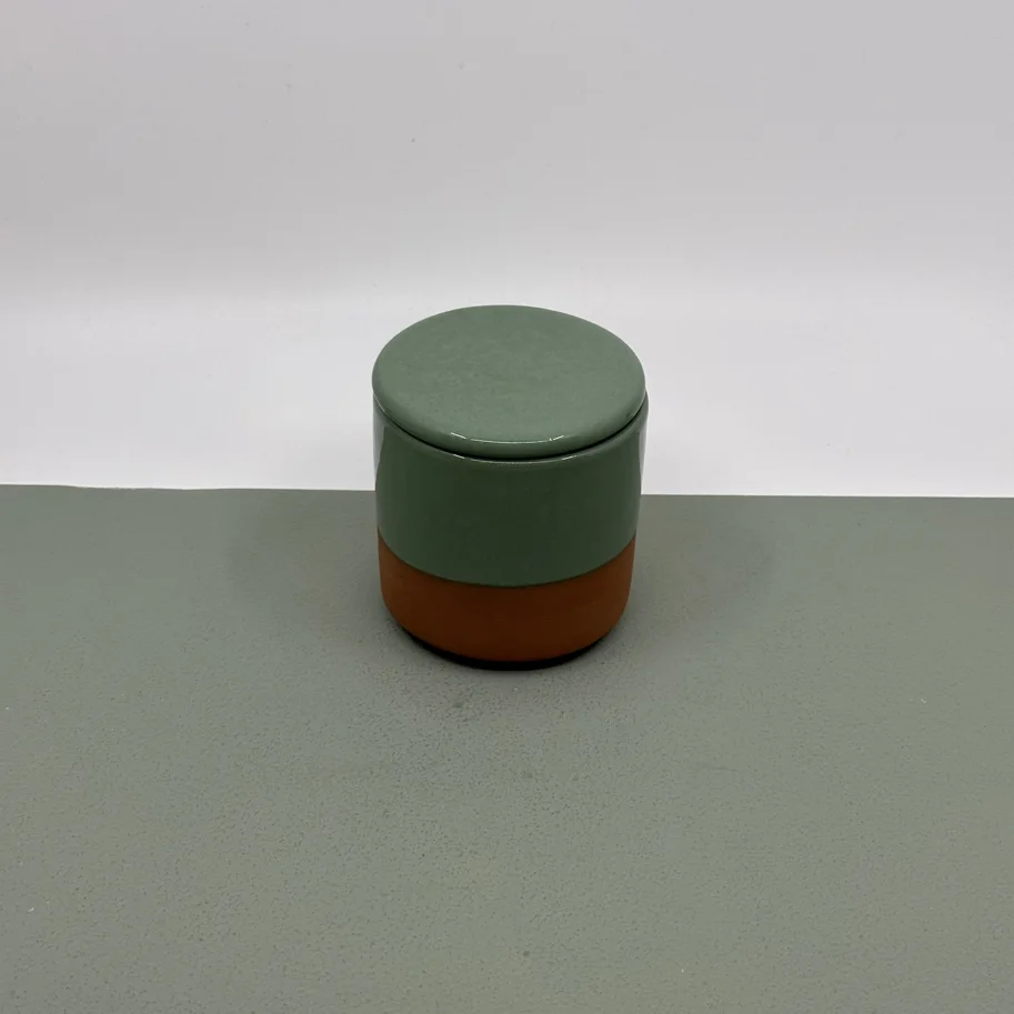 Dose mit Deckel D8xH7cm kaki