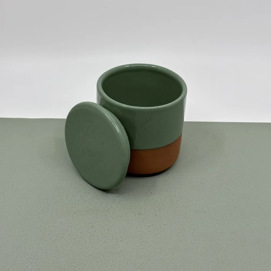 Dose mit Deckel D8xH7cm kaki