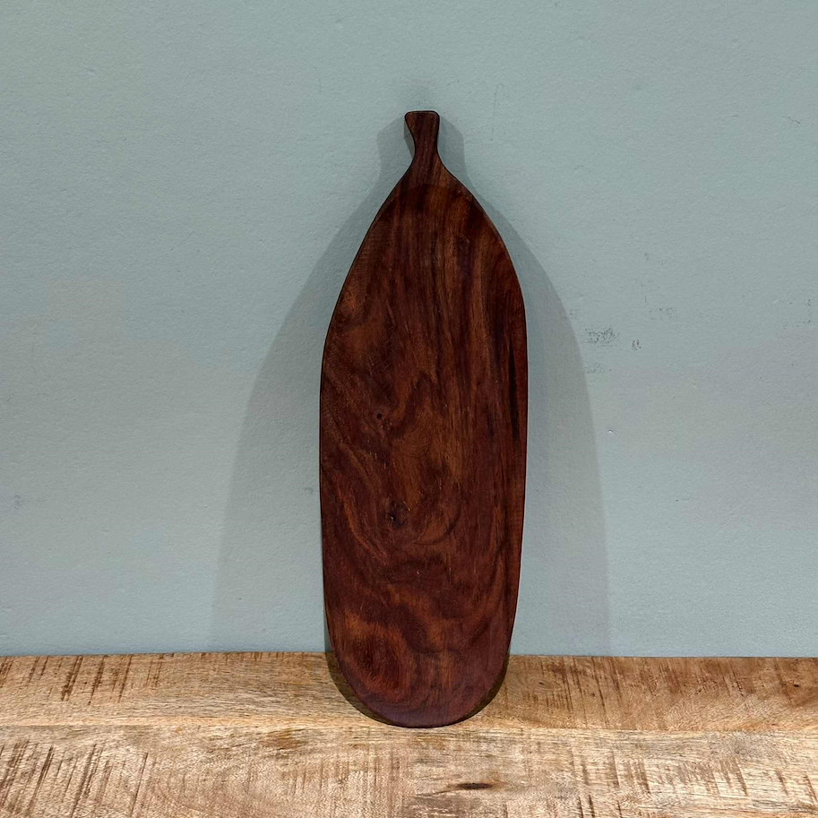 Tablett Leaf 13x40cm dunkel