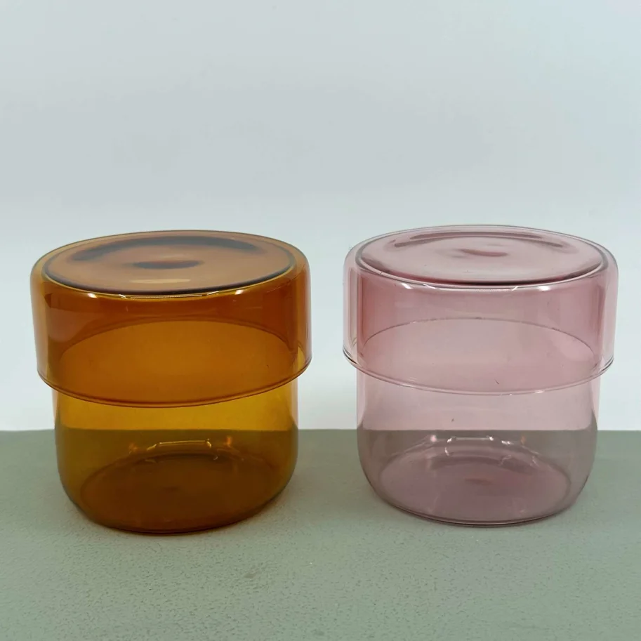 Glasdose rosa klein