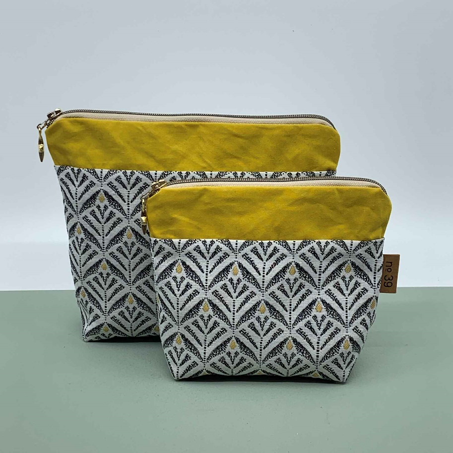 Necessaire gross Muster gelb