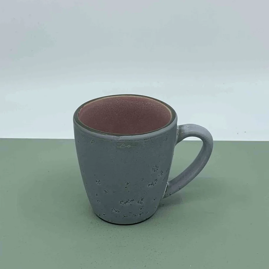 Kaffeetasse 190ml grau/rosa