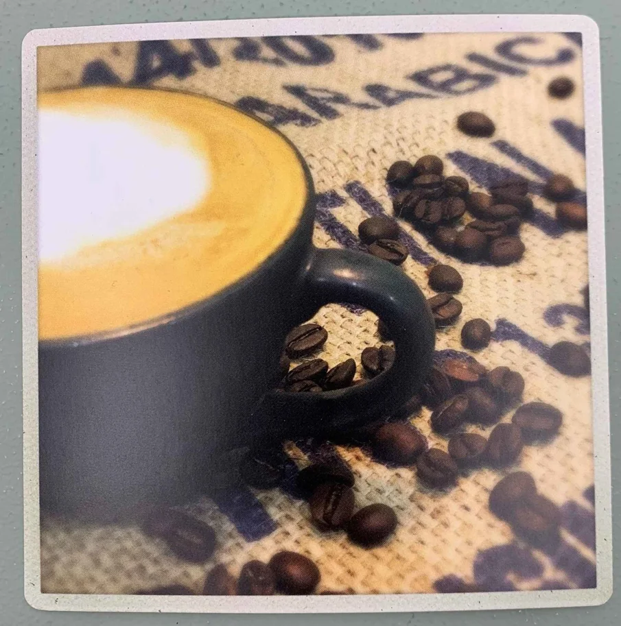 Karten 105x105cm Cappuccino halbe Tasse