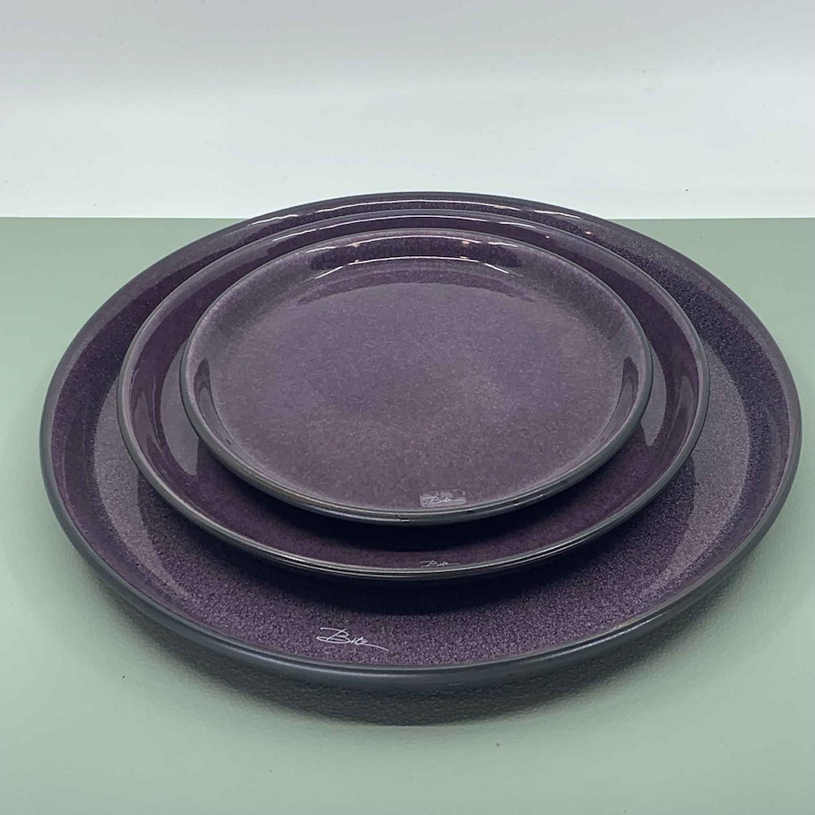 Speiseteller 17cm schwarz/violett