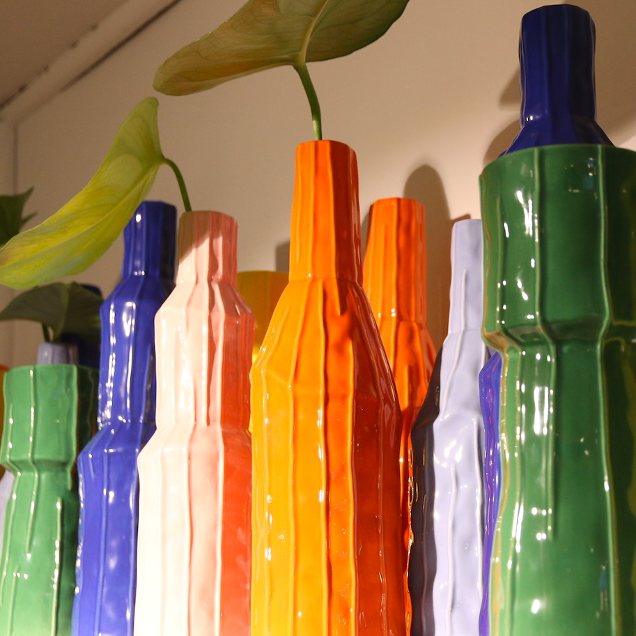 Vase Steingut orange