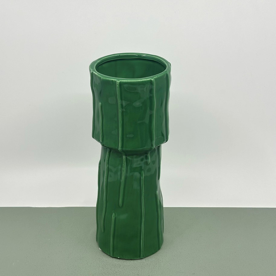Vase Steingut grün 